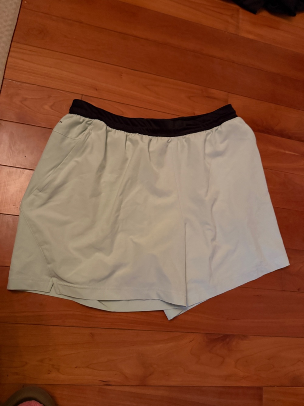 adidas Men's Light Gray Athletic Shorts with Neon Yellow Liner